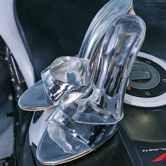 PLT Silver Pointed High Mules (US 8) - Picture 3 of 3